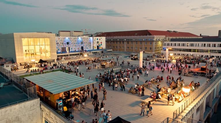 Street art transforming an urban district